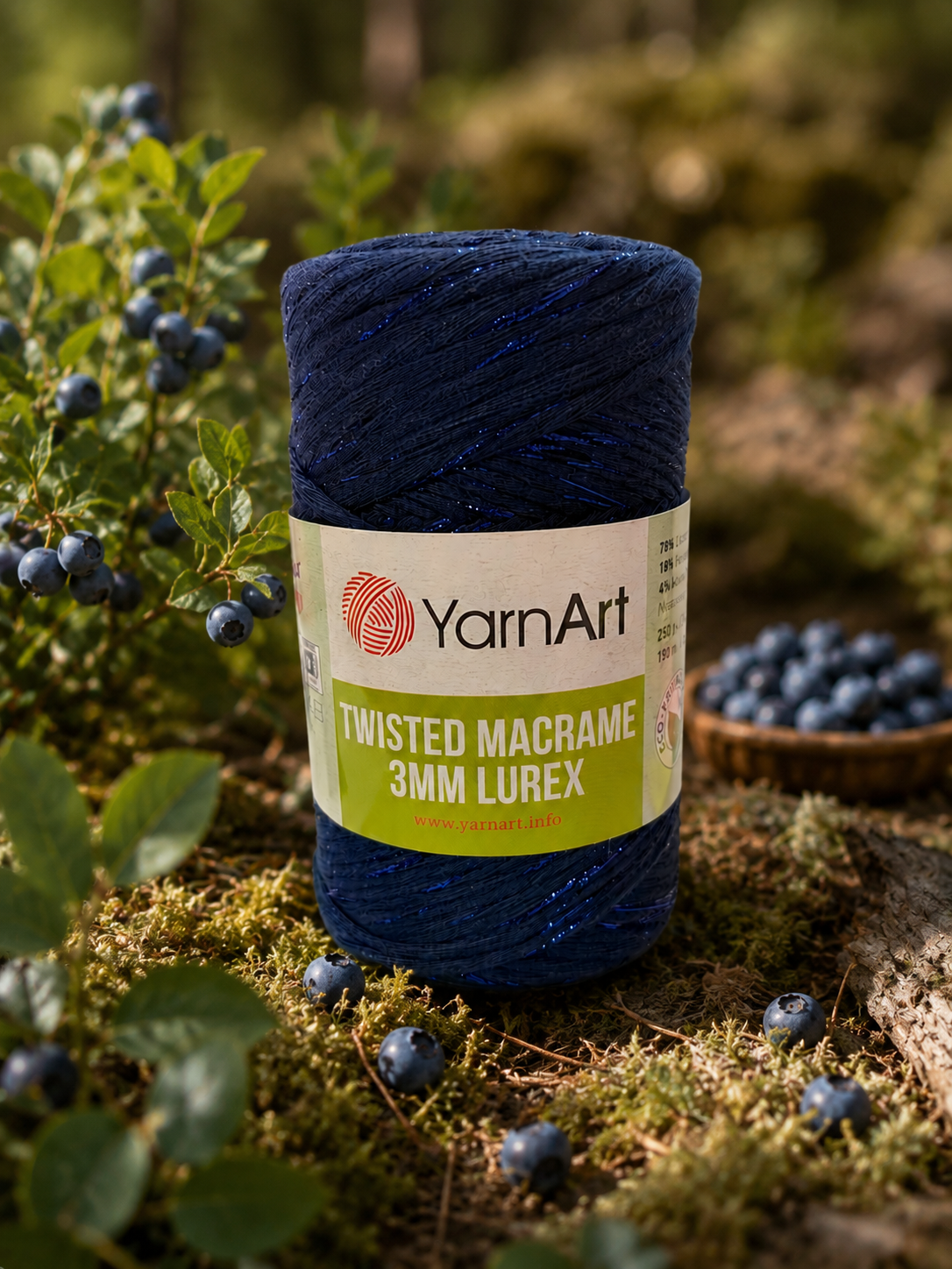 Twisted macrame lurex 3 mm