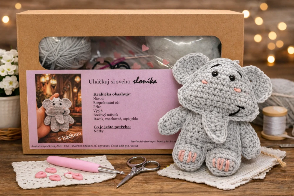 DIY krabička - sloník - komplet