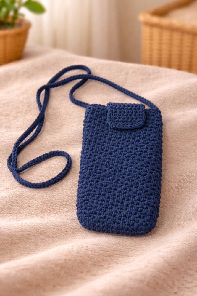 Háčkovaná kabelka/pouzdro na telefon