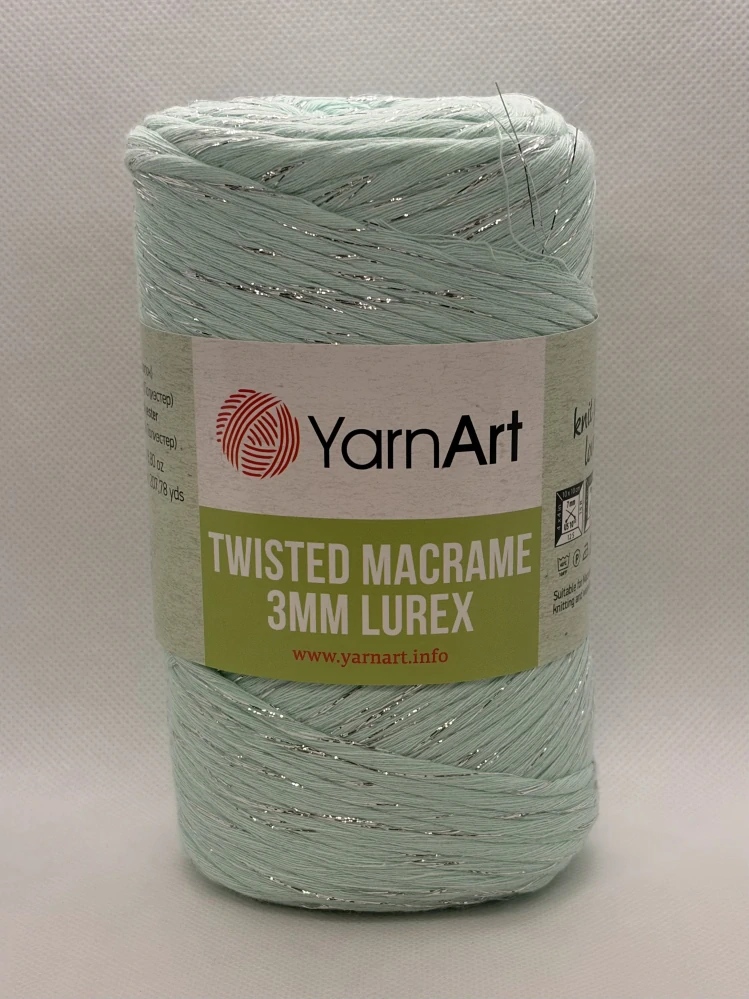 Twisted macrame lurex 775 tyrkysová