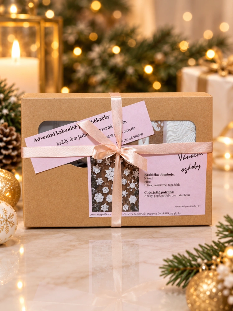DIY krabička - adventní kalendář - vločky