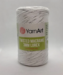 Twisted macrame lurex 751 bílá