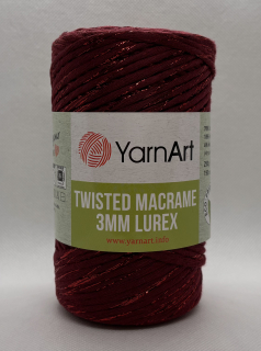 Twisted macrame lurex 781 bordó