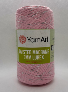 Twisted macrame lurex 762 světle růžová