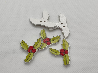 Knoflík cesmína tři lístky 20x30 mm