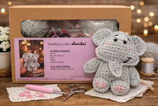 DIY krabička - sloník - pouze materiál