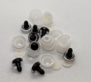 Oči s pojistkou glitrové bílé 12 mm
