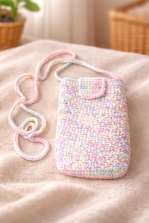 Háčkovaná kabelka/pouzdro na telefon