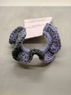 Scrunchie malá fialová žíhaná