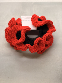 Scrunchie červený tulipán