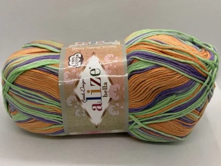 Bella batik 8098 oranžová-zelená