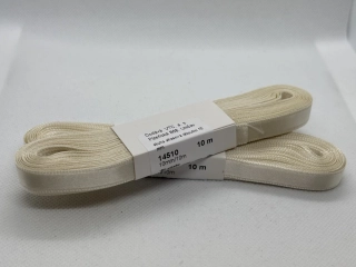 Stuha atlasová oboulící 10 mm/ 10 m 121 smetanová