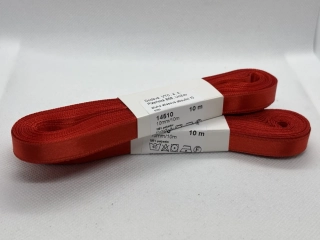 Stuha atlasová oboulící 10 mm/ 10 m 336 červená