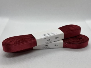 Stuha atlasová oboulící 10 mm/ 10 m 344 burgundská