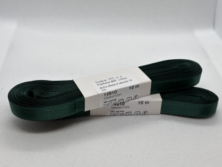 Stuha atlasová oboulící 10 mm/ 10 m 689 tmavě zelená