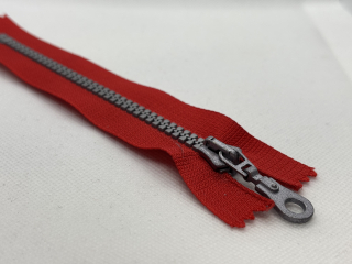 Zdrhovadlo 14 cm červená - šedý zip