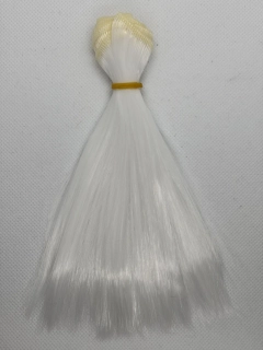 Vlasy pro panenky rovné 15 cm bílá