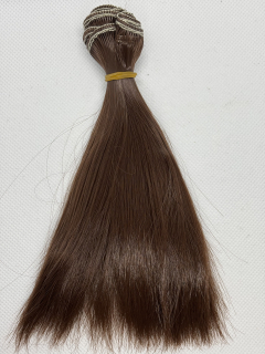 Vlasy pro panenky rovné 15 cm tmavě hnědá
