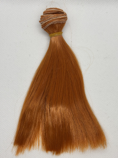Vlasy pro panenky rovné 15 cm rezavá