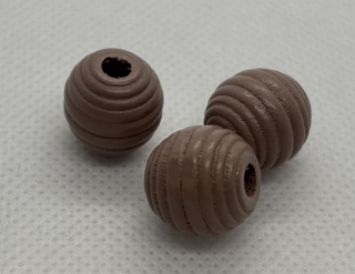 Dřevěný korálek s vroubky 13 mm šedofialová