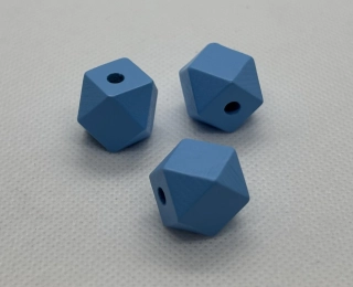 Dřevěný korálek diamant 16 mm modrá