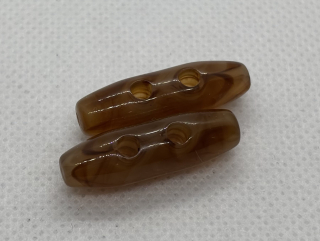 Knoflík oliva 28x7 mm hnědý