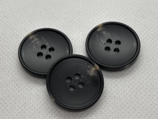 Knoflík černý s hnědými flíčky 23 mm