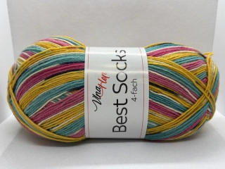 Best socks 4-fach 7384 žlutá-tyrkys-růžová