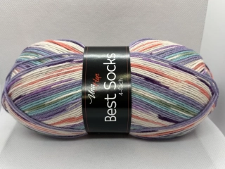 Best socks 4-fach 7080 fialová-modrá-růžová
