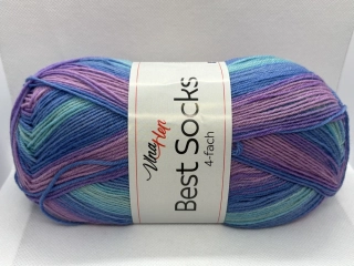 Best socks 4-fach 7407 fialová-tyrkys-modrá