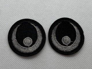 Vyšívané oči 38 mm 1 pár