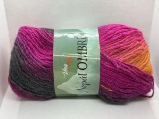 Nepál ombré 7421 oranžová-fuchsiová