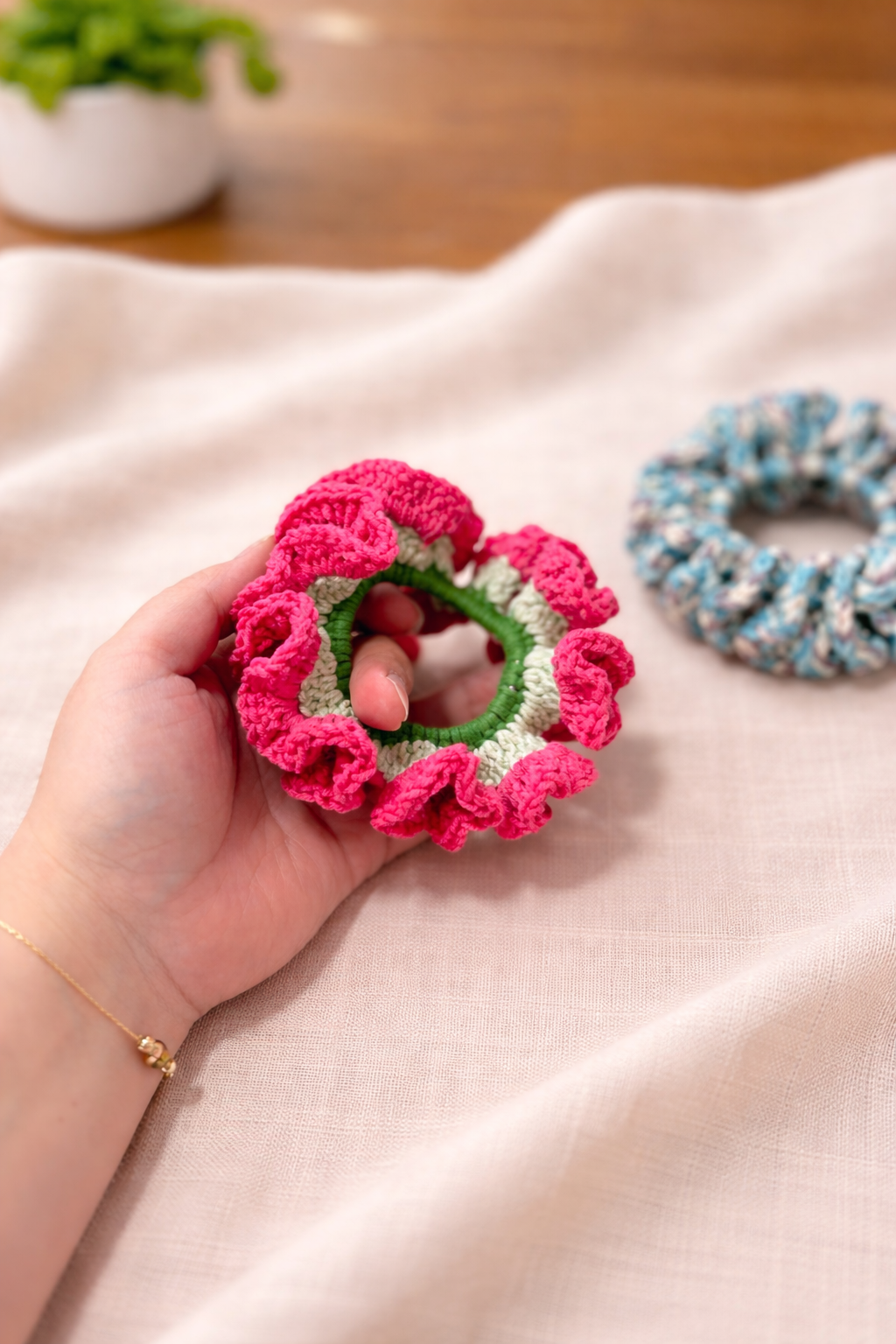 háčkované scrunchies